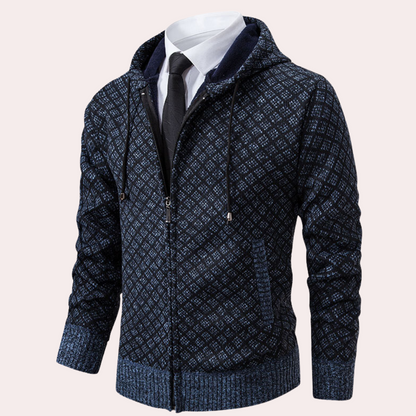 Comfortabel gebreid herenvest met capuchon – JOM