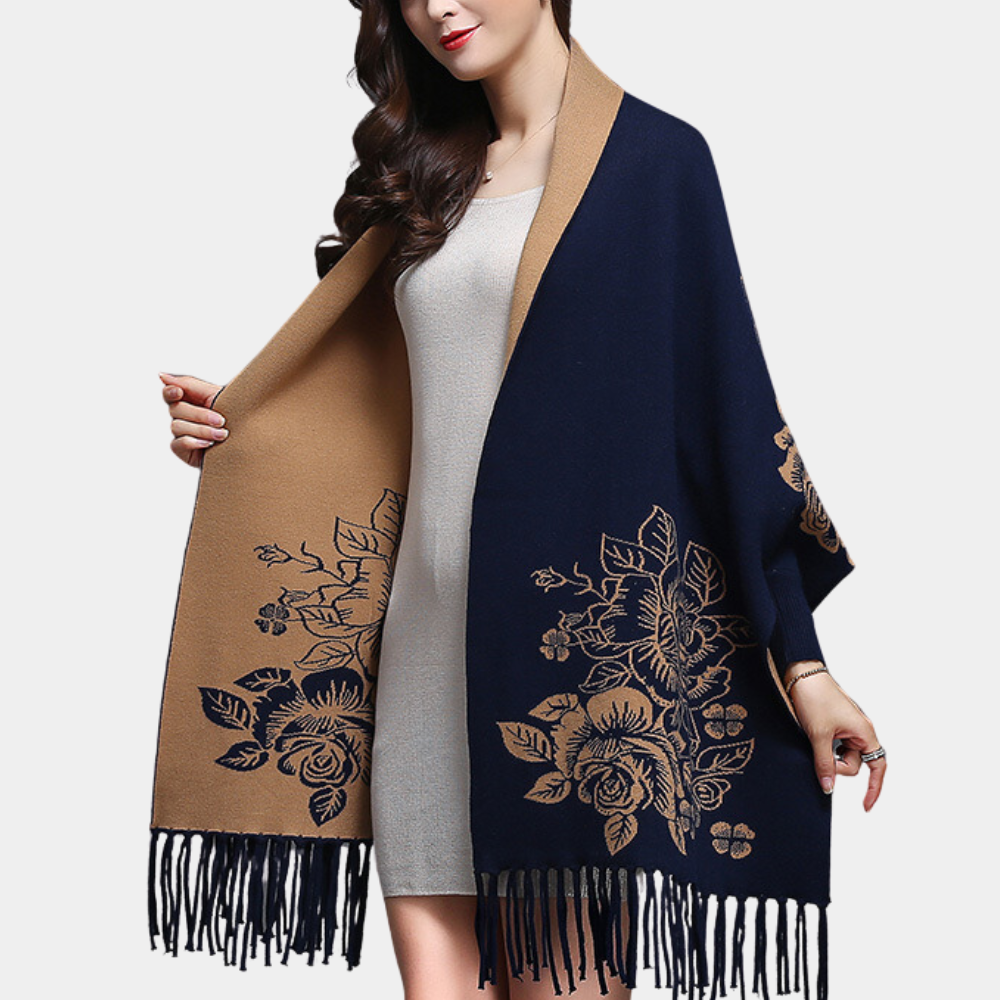 MAIA – Lang damesvest met kwastdetails en elegante flow