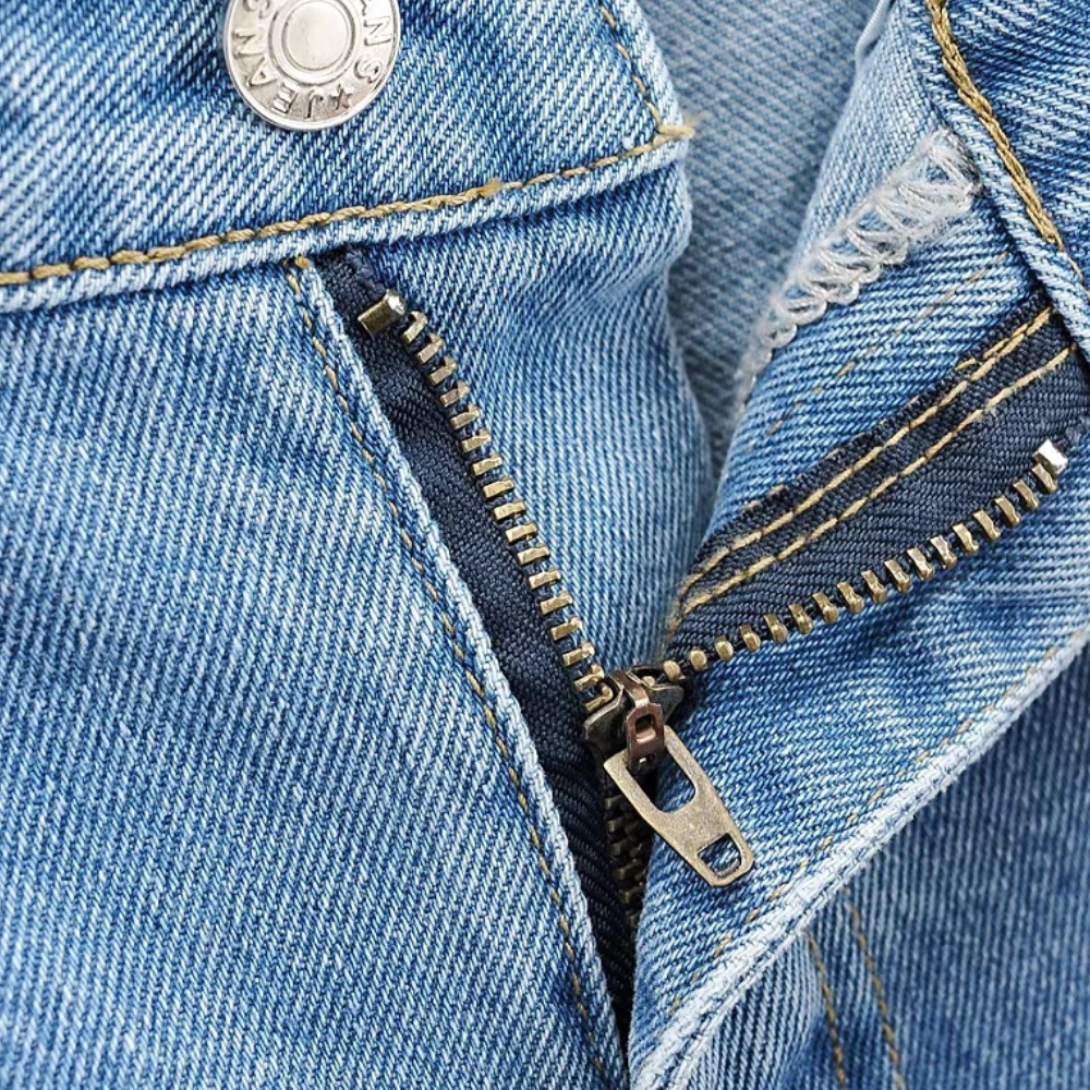 Trendy dames cargo jeans met denim look en cargozakken – RAVÉA - Glamorix