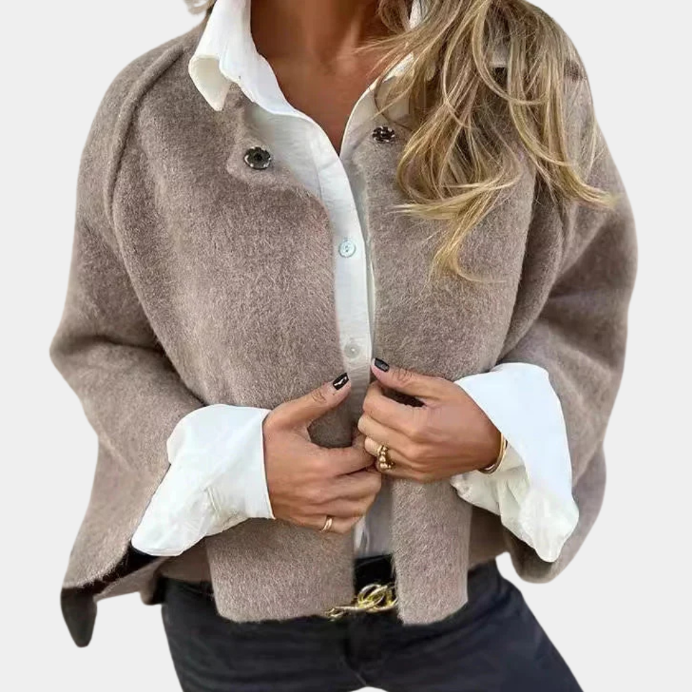 Oversized damesvest met zachte knit en comfortabele pasvorm – AYELIN - Glamorix