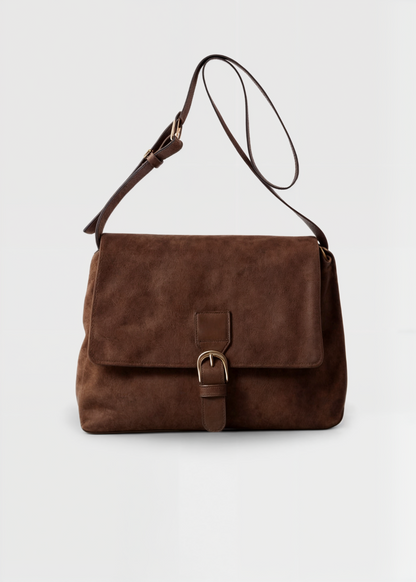 Stijlvolle suède-look crossbody tas met gespdetail – NÉLIA - Glamorix