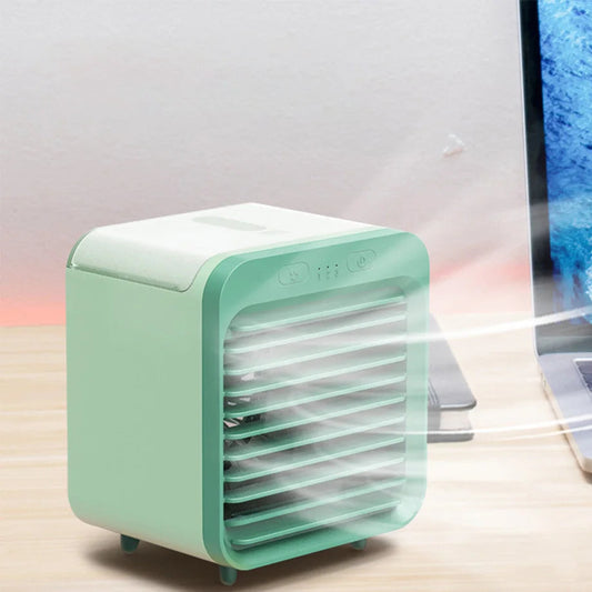 3-in-1 draagbare mini aircooler met USB en luchtbevochtiging – FRESQO MINI - Glamorix