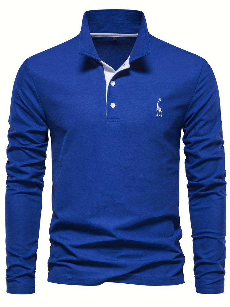 AXEL – Lange mouwen poloshirt met contrasterende afwerking voor een moderne en verfijnde look