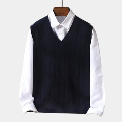 NOAH – Wollen trui-vest met klassieke knoopsluiting voor heren