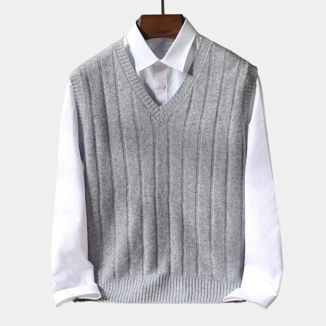 NOAH – Wollen trui-vest met klassieke knoopsluiting voor heren