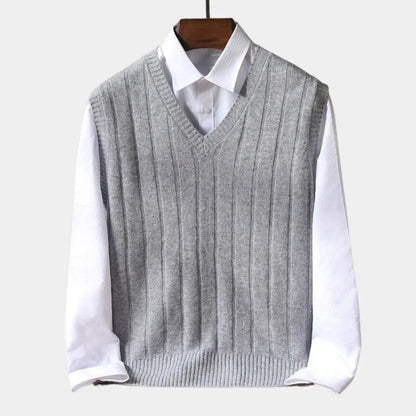 NOAH – Wollen trui-vest met klassieke knoopsluiting voor heren