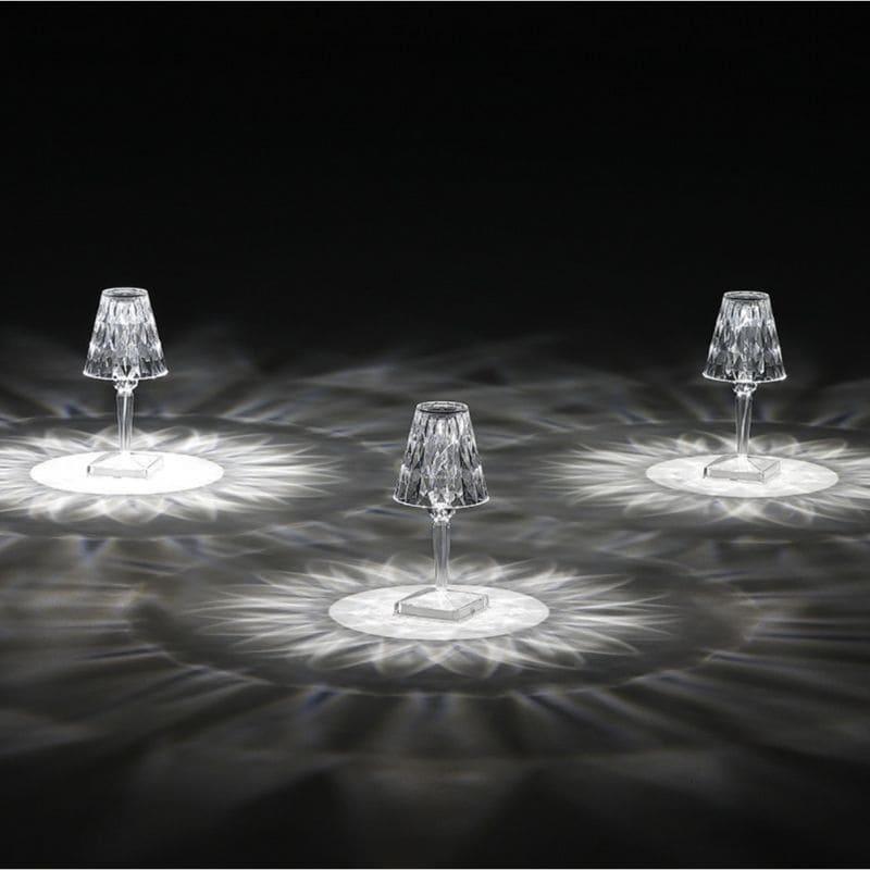 Crystalum Shine – Luxe kristallen tafellamp met sprankelend LED-licht en oplaadbare touchbediening
