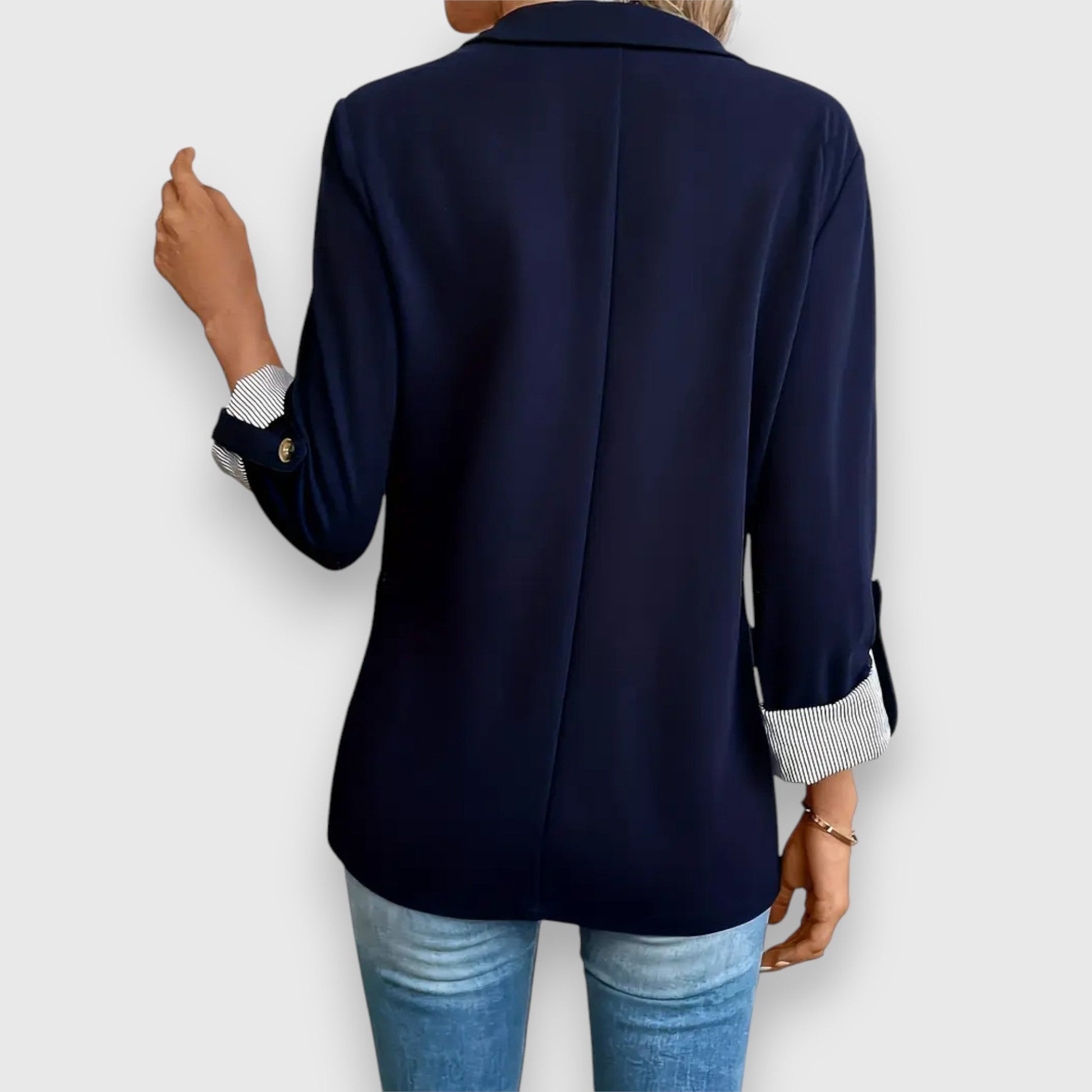 Elegante damesblazer met opgerolde mouwen en relaxte pasvorm – SOLENE BLAIR - Glamorix