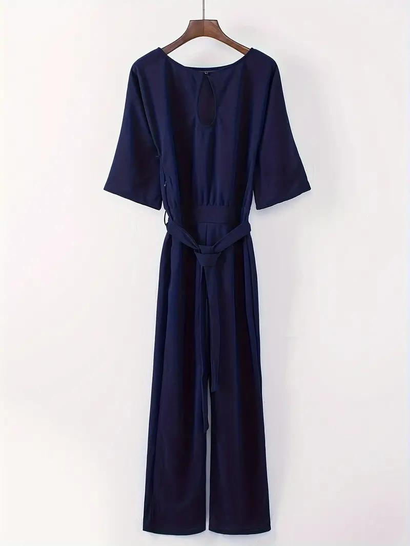 MADELEINE - Elegante jumpsuit met brede pijpen en tailleband
