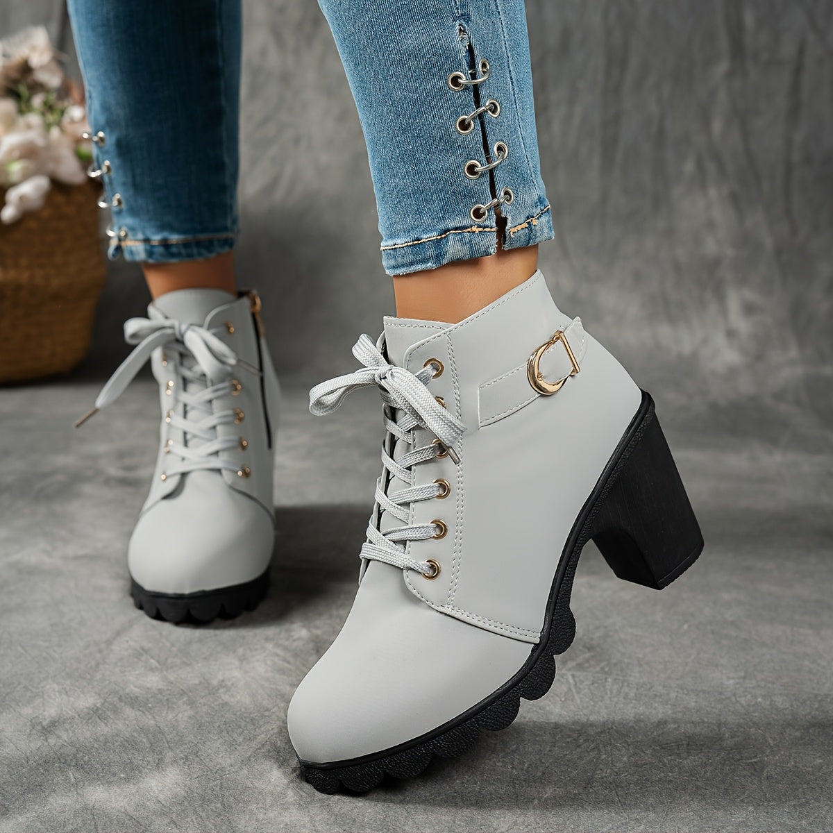 Enkellaarzen - Zijrits En Blokhak & Stabiel Loopcomfort - Glamorix