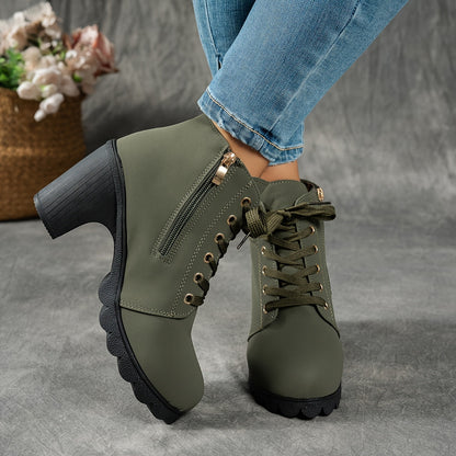 Enkellaarzen - Zijrits En Blokhak & Stabiel Loopcomfort - Glamorix