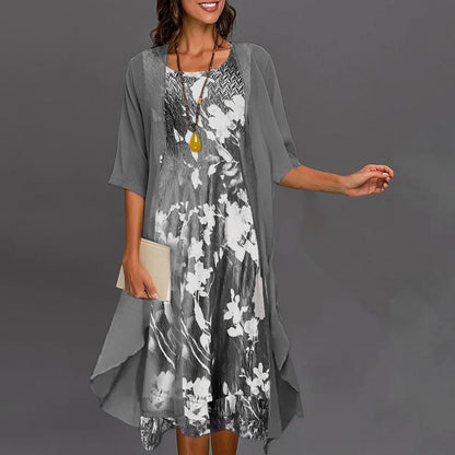 Elegante midi-jurk met bloemenprint voor dames – LUCIA