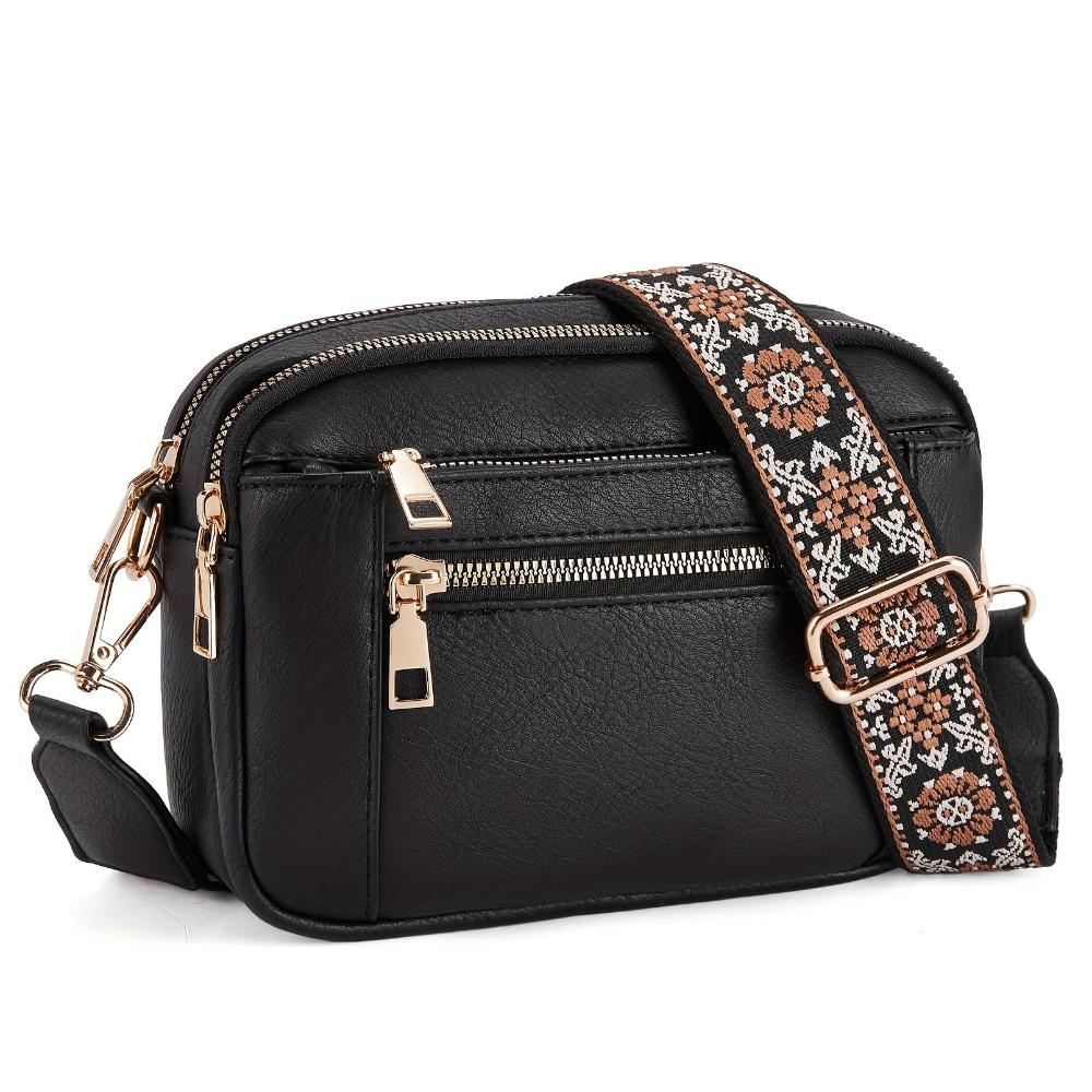 Crossbody damestas met meerdere ritsvakken en verstelbare band – NOLANA CITYBAG - Glamorix