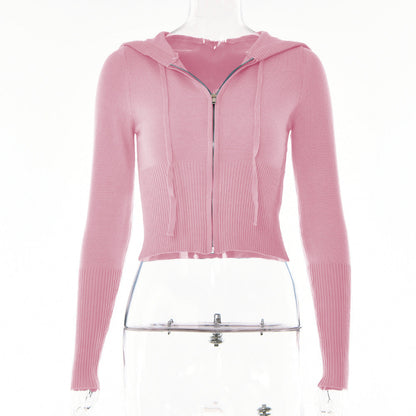 Gebreide Set – Ritsvest Met Capuchon En Hoge Taille Broek - Glamorix