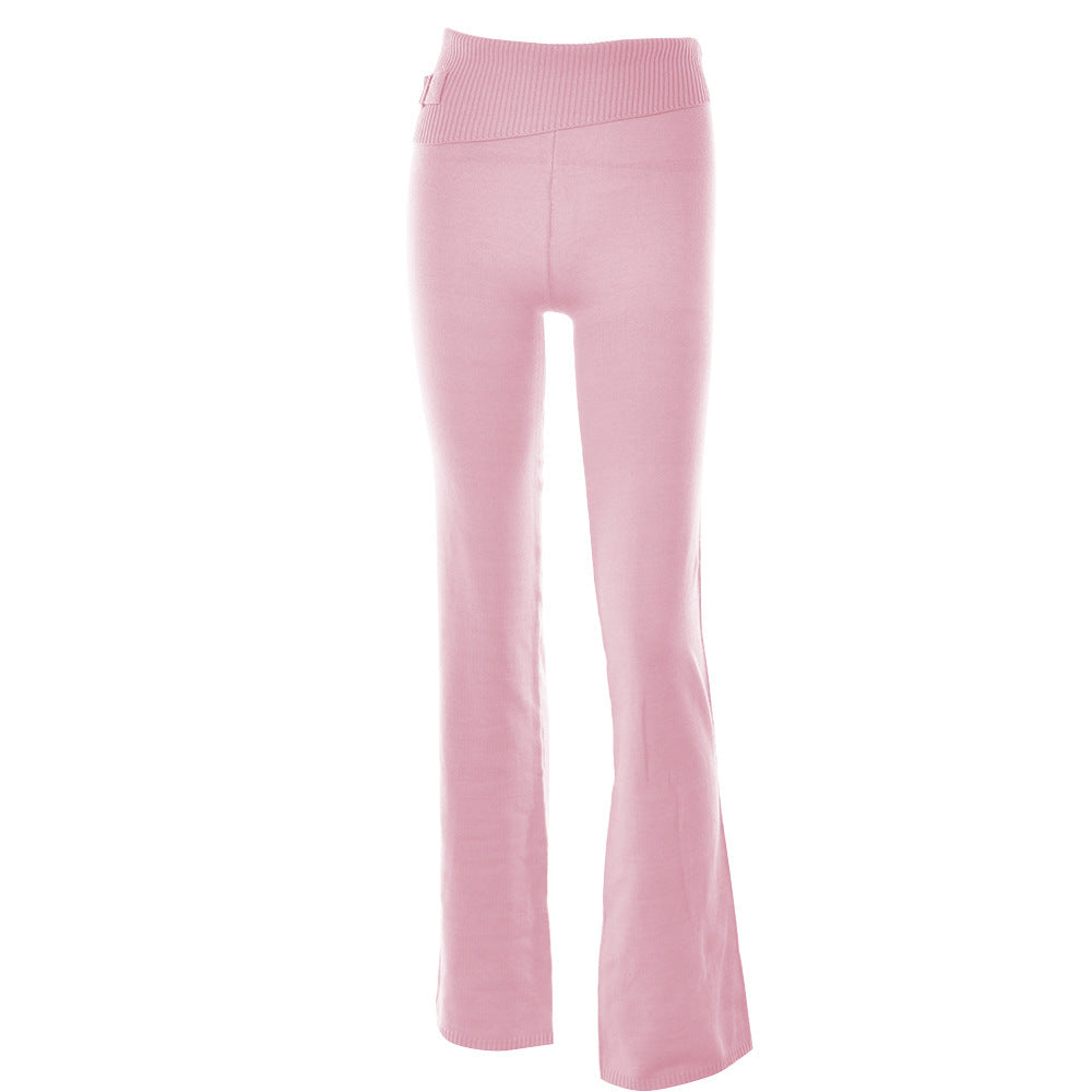 Gebreide Set – Ritsvest Met Capuchon En Hoge Taille Broek - Glamorix