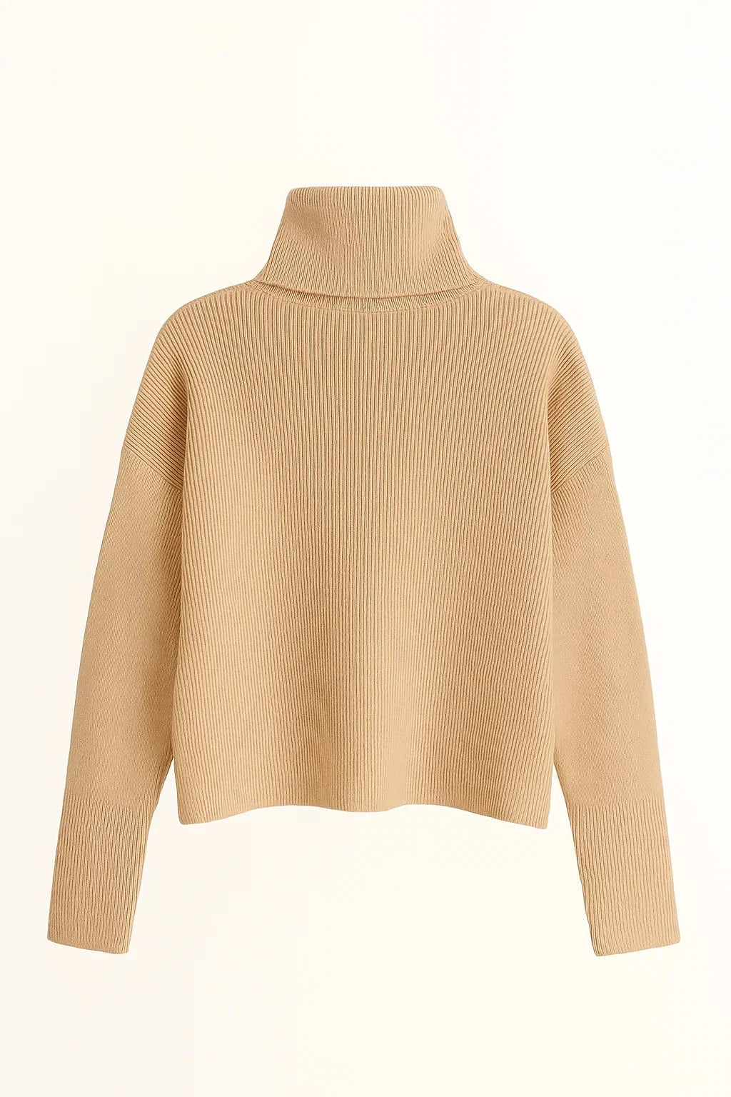 Gebreide Trui – Colkraag & Knoopdetail Mouwen - Glamorix