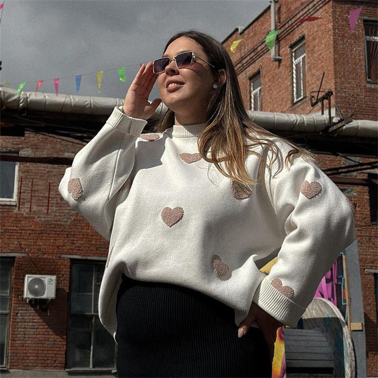 Trui met losse pasvorm en hartvormige hals voor dames – LUMO - Glamorix