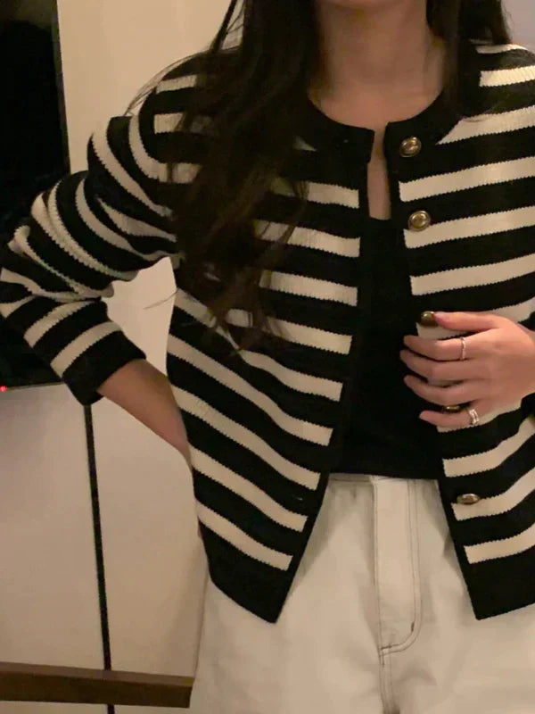 STRIPECLASS - Gestreept Vestjasje met Lange Mouwen voor Dames