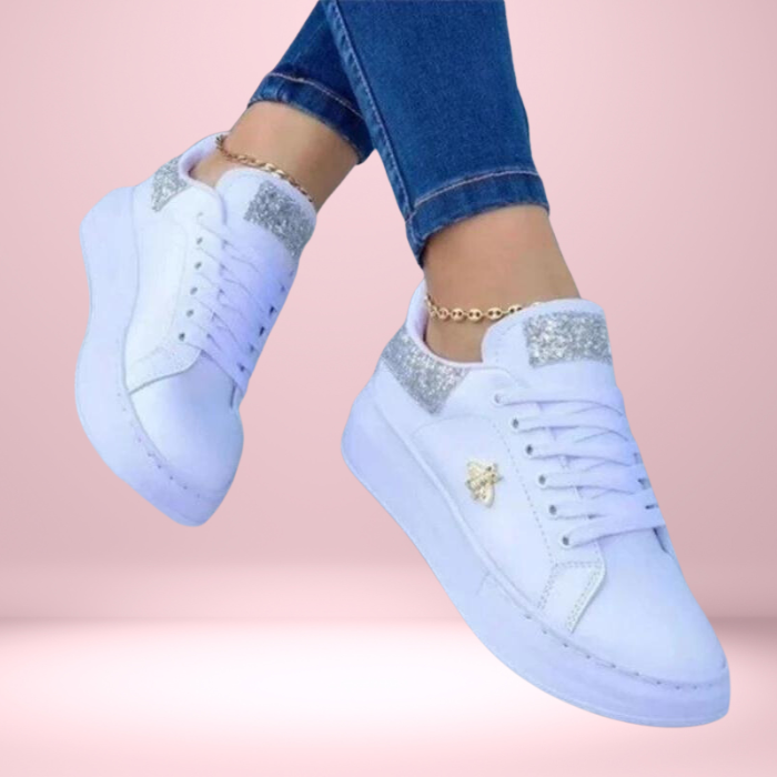 Lage damessneakers met glitteraccent en comfortabele pasvorm – SELINA SPARK - Glamorix
