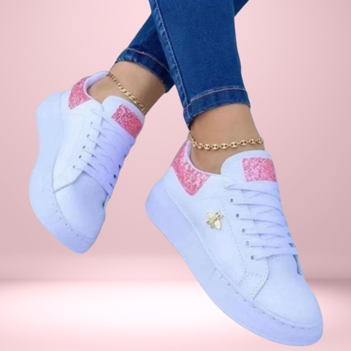 Lage damessneakers met glitteraccent en comfortabele pasvorm – SELINA SPARK - Glamorix