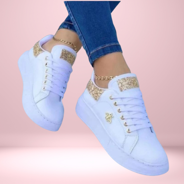 Lage damessneakers met glitteraccent en comfortabele pasvorm – SELINA SPARK - Glamorix
