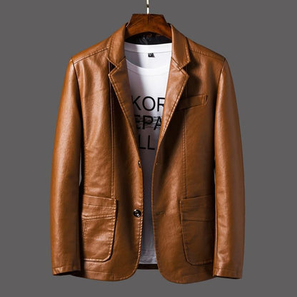 Leren heren blazer met moderne slim fit en tijdloze uitstraling – VALGRANO EdgeLine - Glamorix
