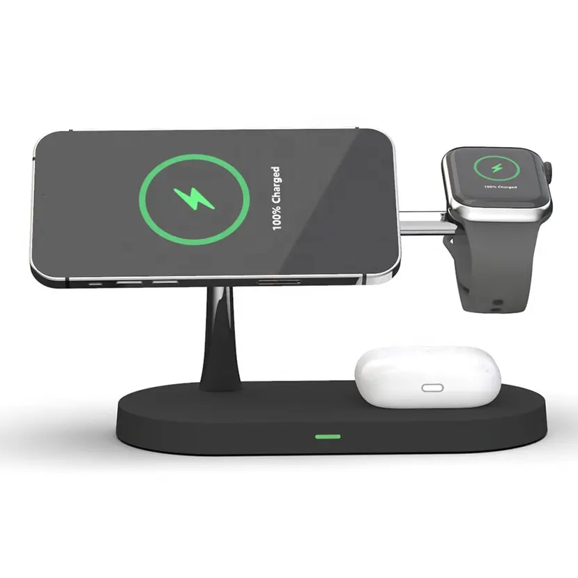 3-in-1 draadloos oplaadstation voor smartphone, smartwatch en earbuds – CHARGEHUB PRO - Glamorix