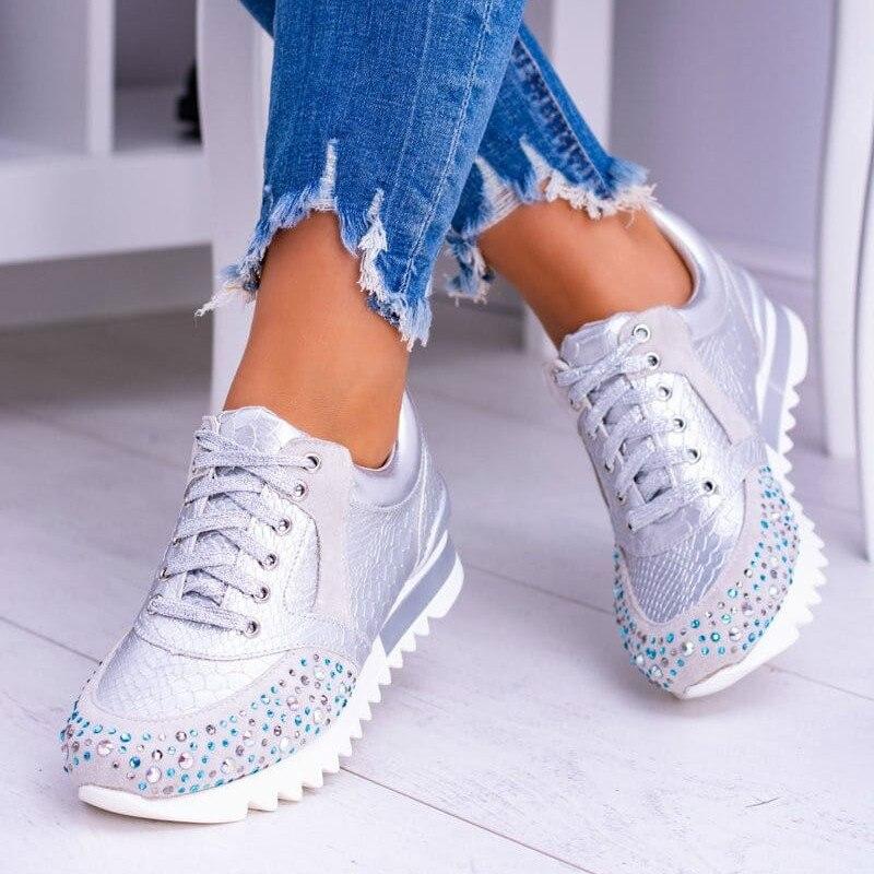 Moderne dames sneaker met speels patroon en dempende zool – Vistana BoldLine - Glamorix