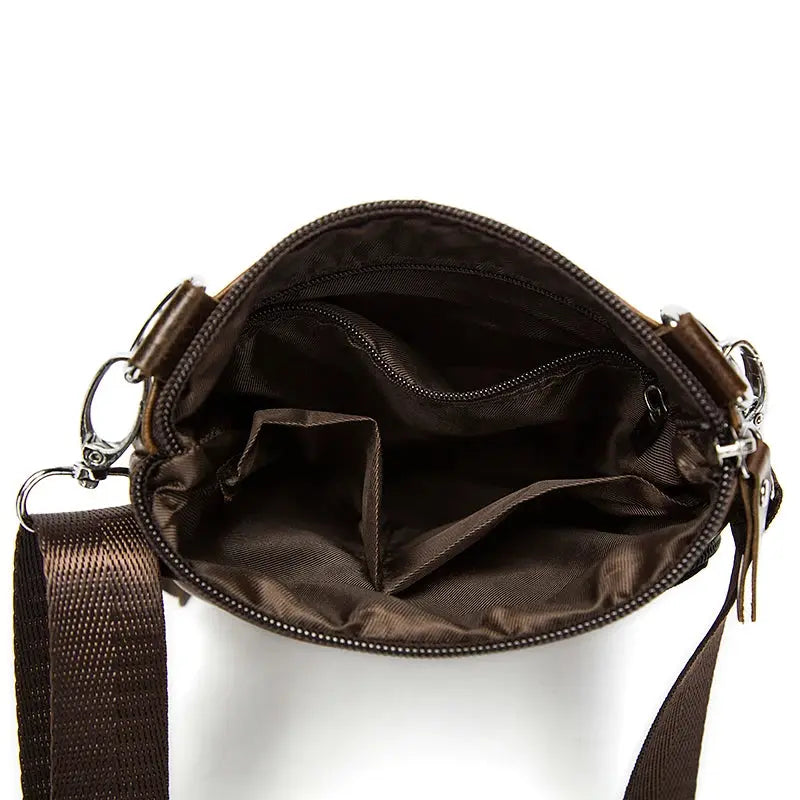 Leren heren crossbodytas met meerdere vakken – VARENO - Glamorix