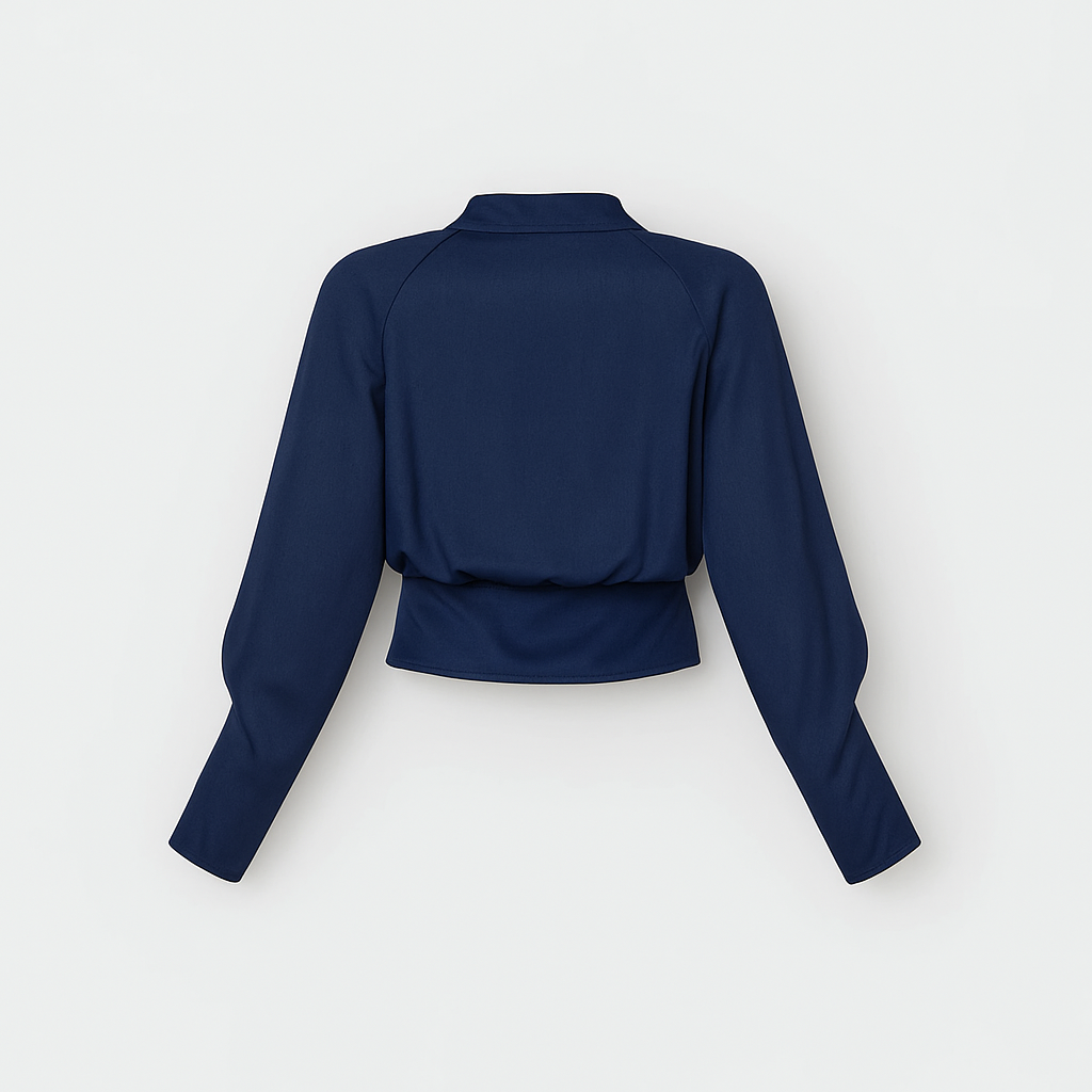 Dames top met overslag en lange mouwen – ALVINA WRAP - Glamorix