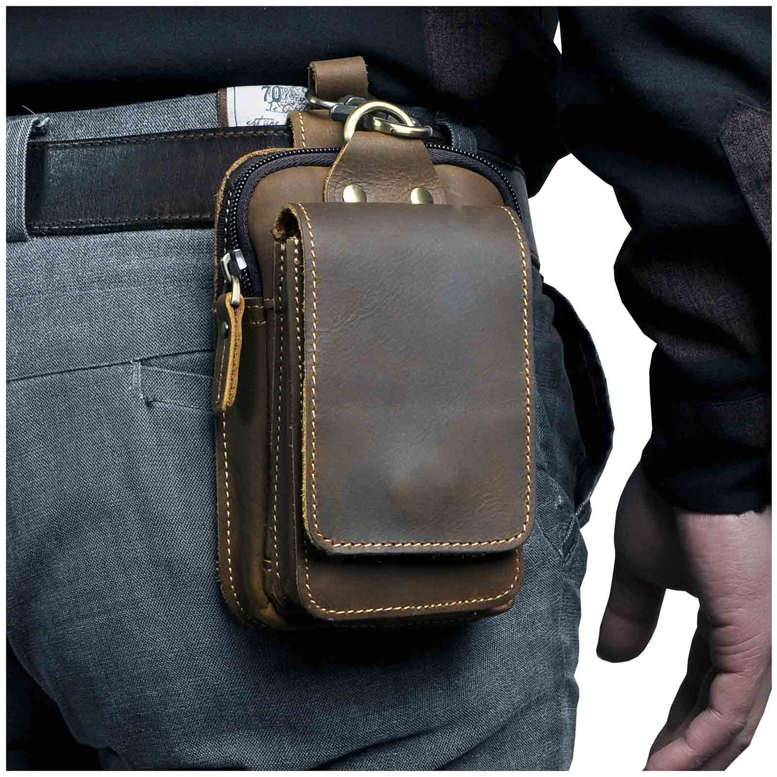 Stoere leren heren heuptas – Veyron LeatherBeltBag - Glamorix