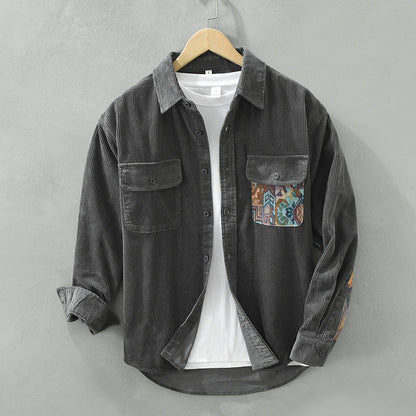 JAMES - Corduroy overhemd met knoopsluiting voor heren