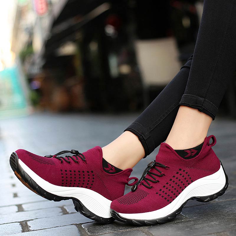 Orthopedische dames sneakers met rits en veters – Movara EasyFit - Glamorix