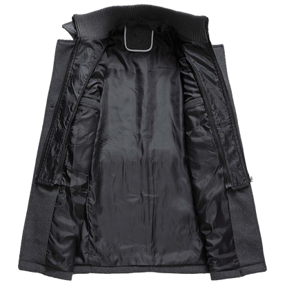 Heren Winterjas Lang | Met Colkraag en Knoopsluiting - Glamorix