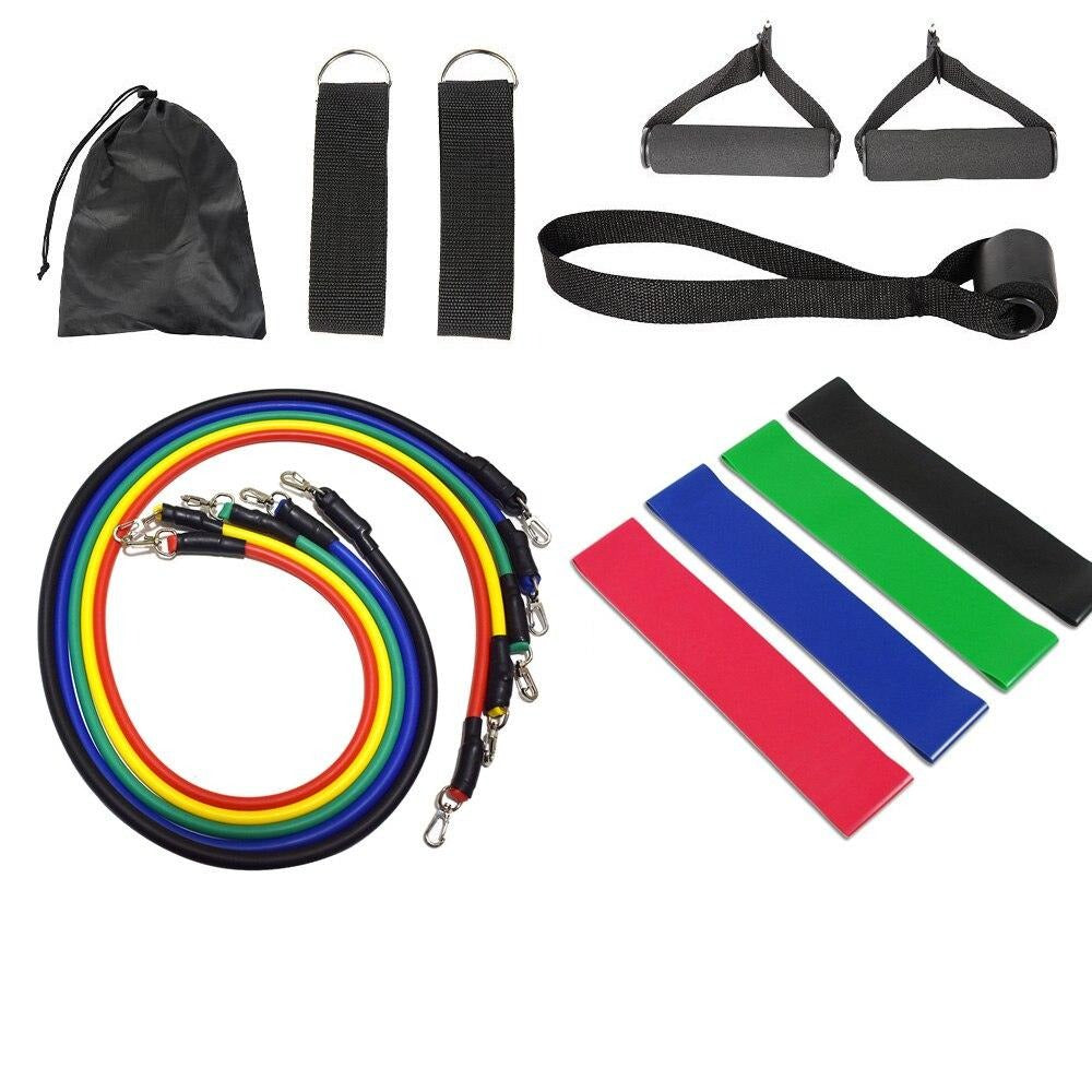 POWERBANDS - Weerstandsbandenset met handgrepen en enkelbanden voor een volledige lichaamstraining