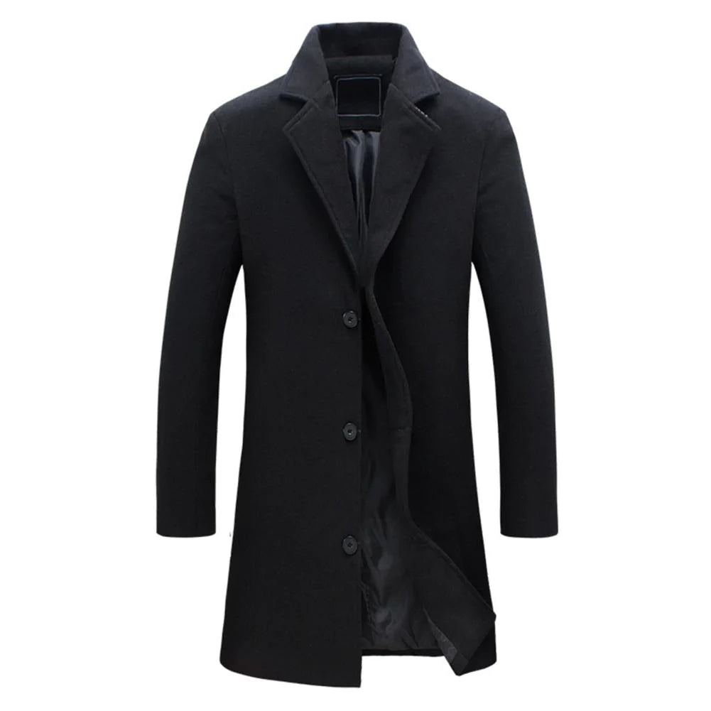 VINCENT - Lange winterjas met knoopsluiting voor heren