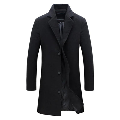 VINCENT - Lange winterjas met knoopsluiting voor heren