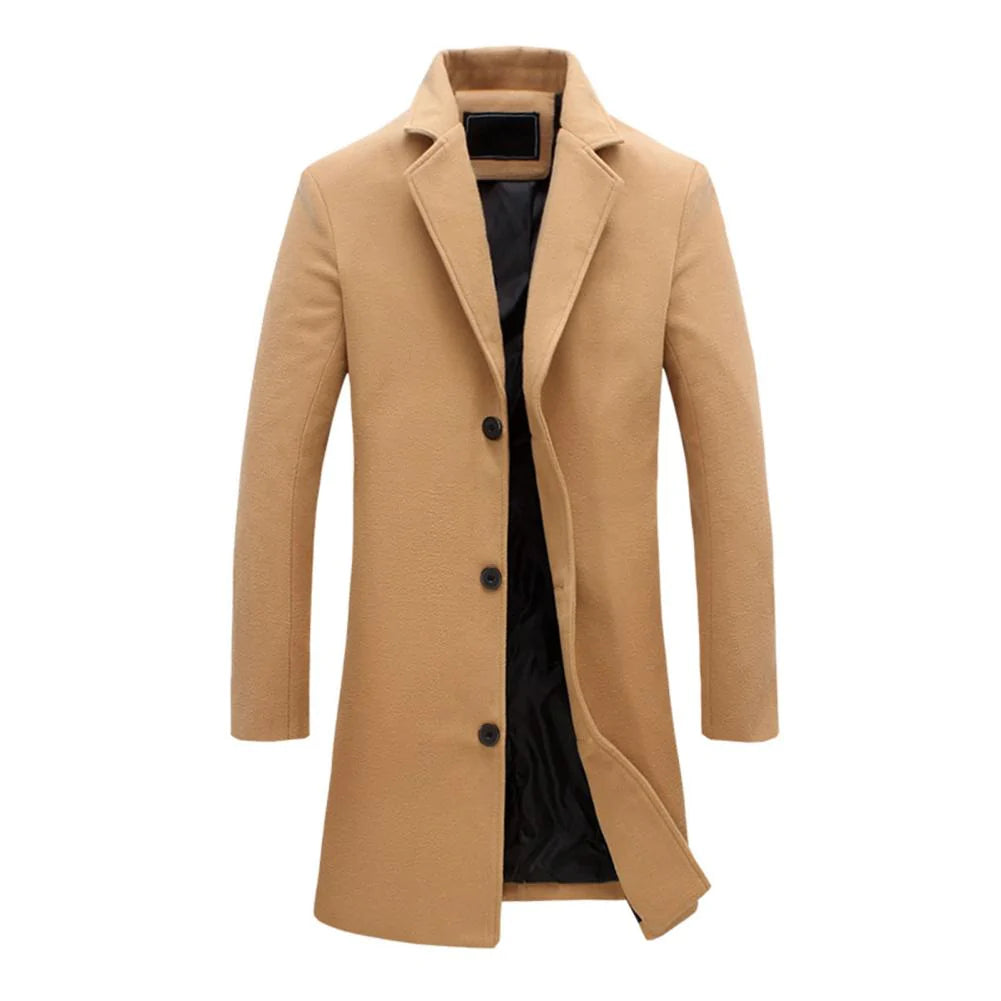 VINCENT - Lange winterjas met knoopsluiting voor heren