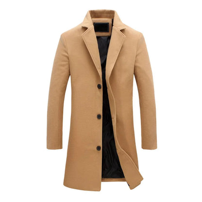 VINCENT - Lange winterjas met knoopsluiting voor heren