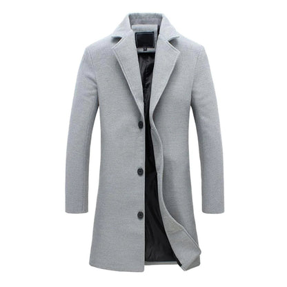 VINCENT - Lange winterjas met knoopsluiting voor heren