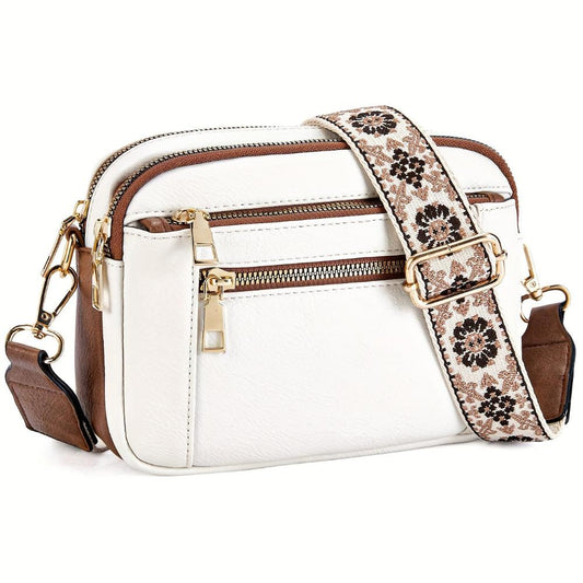Crossbody damestas met meerdere ritsvakken en verstelbare band – NOLANA CITYBAG - Glamorix