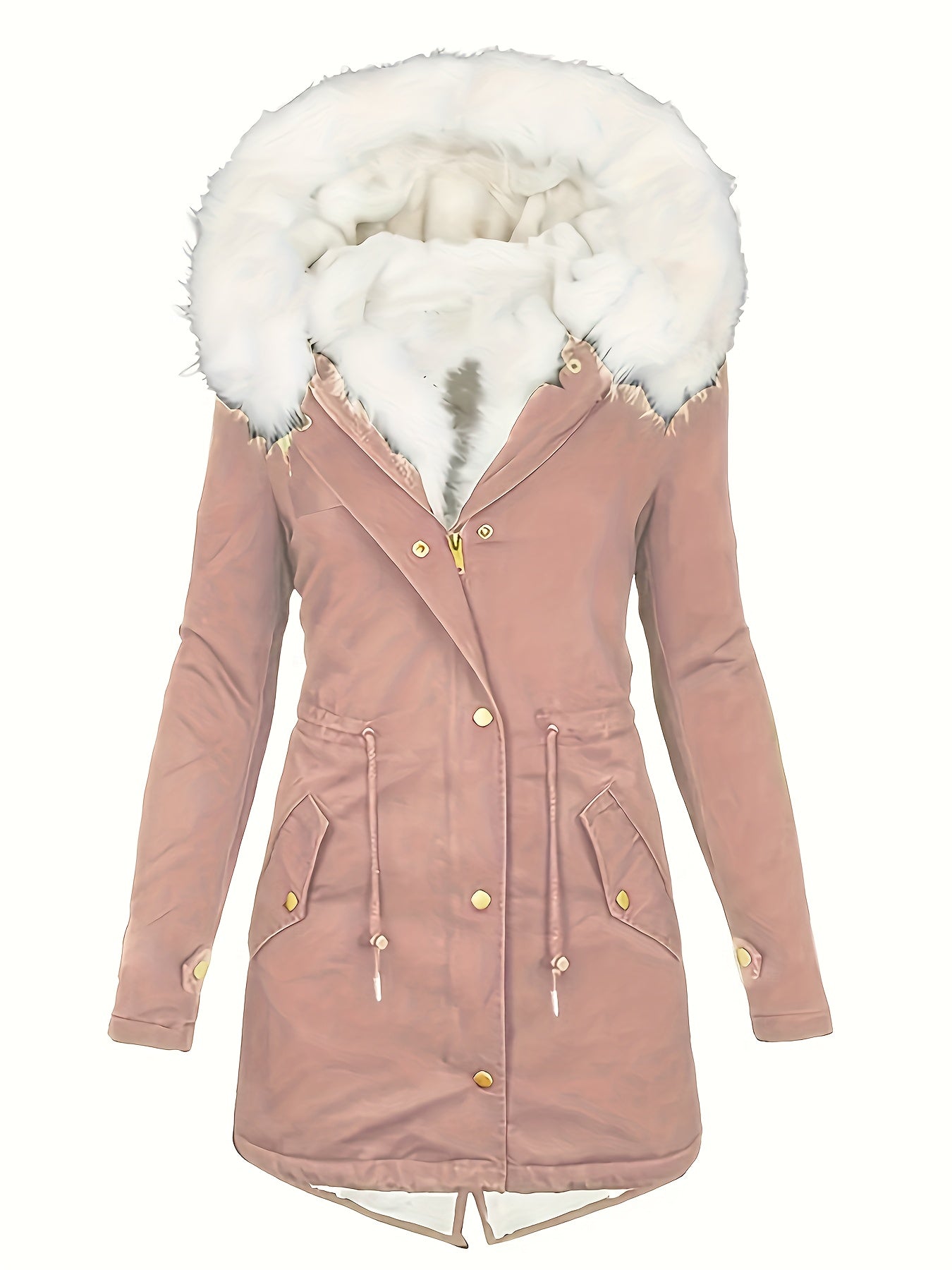 Halflange jas met fleece voering en capuchon – NEVONIX - Glamorix