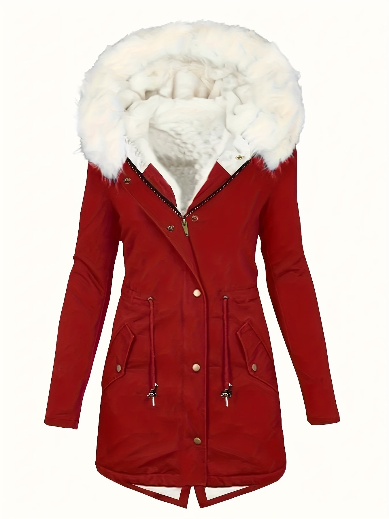 Halflange jas met fleece voering en capuchon – NEVONIX - Glamorix