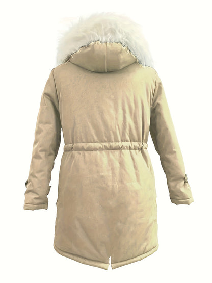 Halflange jas met fleecevoering en capuchon – FROSTWEAR - Glamorix