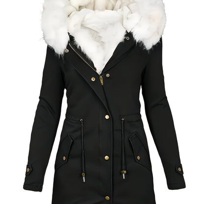 Halflange jas met fleecevoering en capuchon – FROSTWEAR - Glamorix