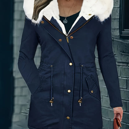 Halflange jas met fleecevoering en capuchon – FROSTWEAR - Glamorix