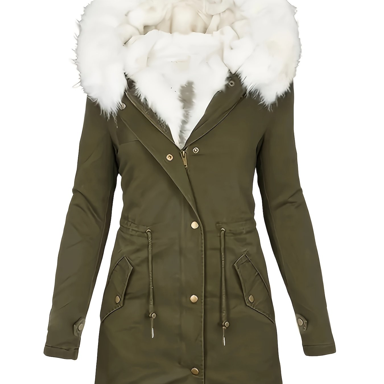 Halflange jas met fleecevoering en capuchon – FROSTWEAR - Glamorix