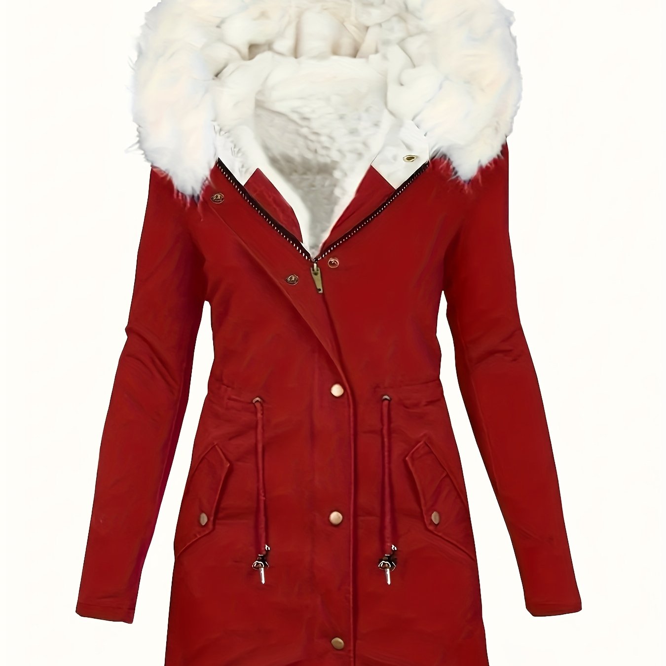 Halflange jas met fleecevoering en capuchon – FROSTWEAR - Glamorix