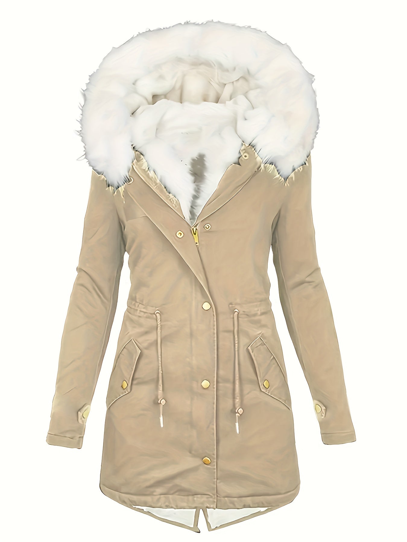 Halflange jas met fleecevoering en capuchon – FROSTWEAR - Glamorix