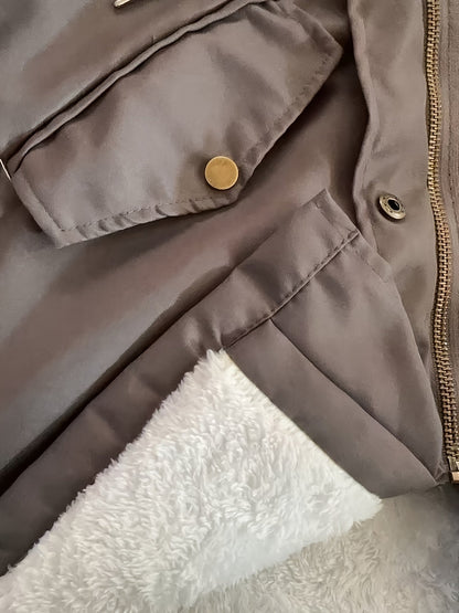Halflange jas met fleecevoering en capuchon – FROSTWEAR - Glamorix